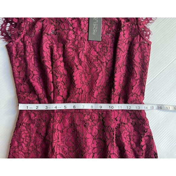 RACHEL ZOE Maroon Lace Formal Suzette Dress, Size 6 - Picture 9 of 12